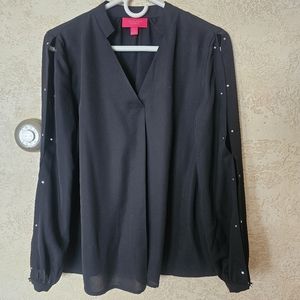 Jennifer Lopez black long sleeve blouse Size small